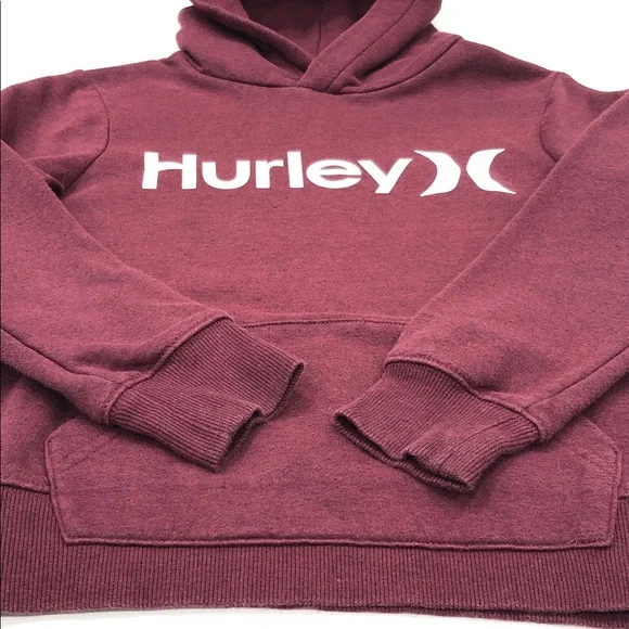 Hurley Kids' Burgundy Hoodie – Size 7/8 - Picture 4 of 9